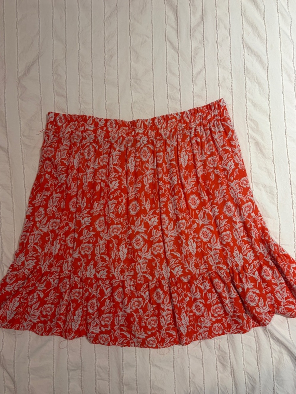 C&C California Orange Floral Tiered Skater Skirt